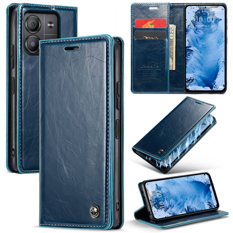 CaseMe Xiaomi Redmi Note 13 5G Luxury Wallet Magnetic Case Blue