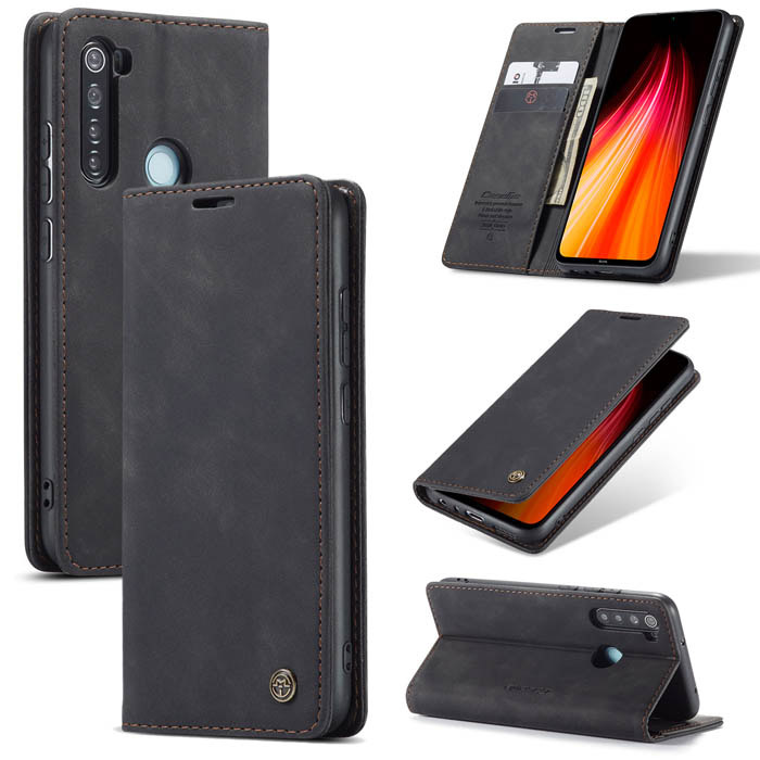 CaseMe Xiaomi Redmi Note 8 Wallet Kickstand Magnetic Case Black