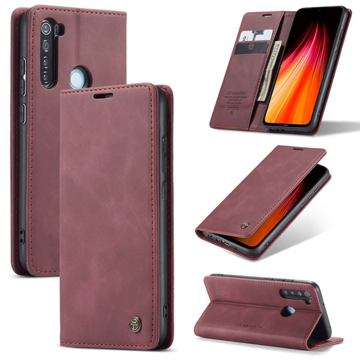 CaseMe Xiaomi Redmi Note 8 Wallet Kickstand Magnetic Case Red