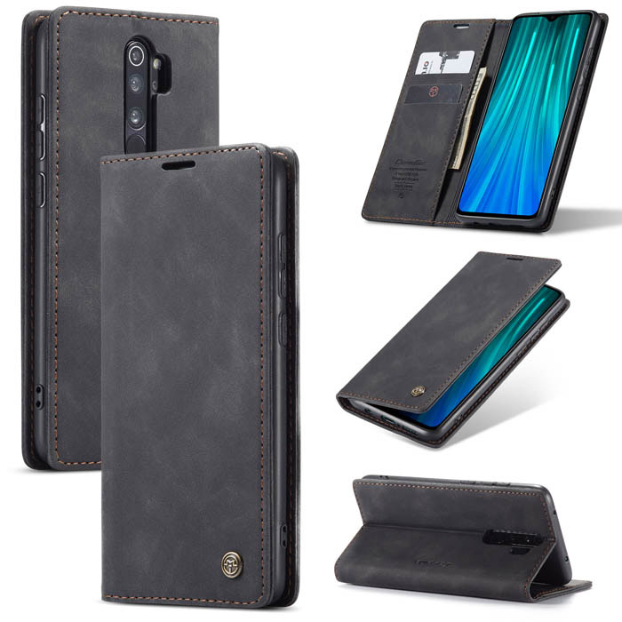 CaseMe Xiaomi Redmi Note 8 Pro Wallet Kickstand Magnetic Case Black