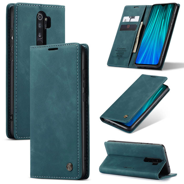 CaseMe Xiaomi Redmi Note 8 Pro Wallet Kickstand Magnetic Case Blue