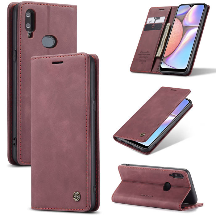 CaseMe Samsung Galaxy A10S Wallet Kickstand Magnetic Case Red