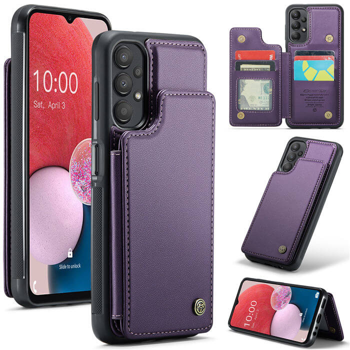 CaseMe Samsung Galaxy A13 4G RFID Blocking Card Holder Case Purple