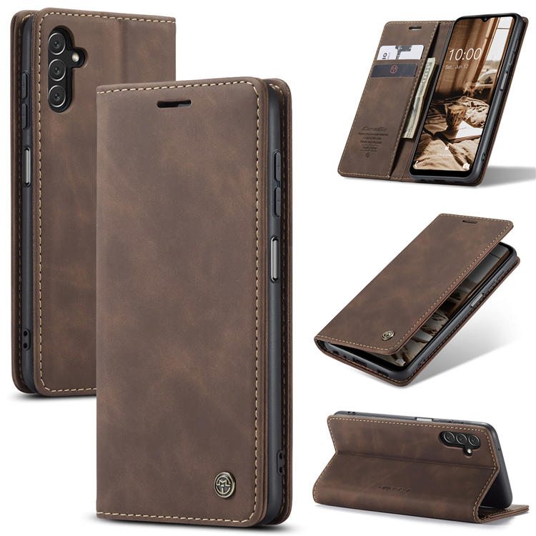 CaseMe Samsung Galaxy A13 5G Wallet Magnetic Case Coffee - Click Image to Close