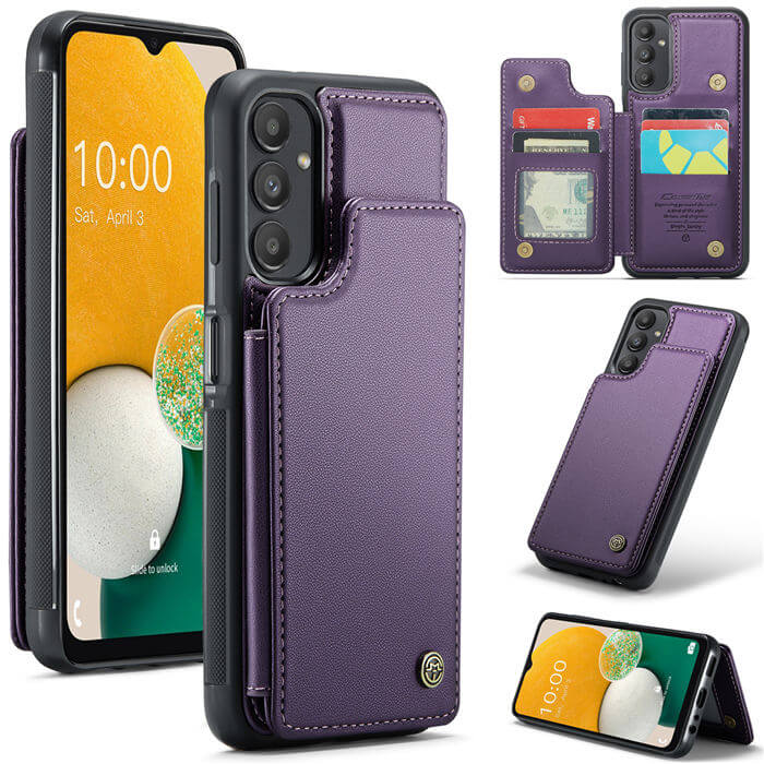 CaseMe Samsung Galaxy A13 5G RFID Blocking Card Holder Case Purple