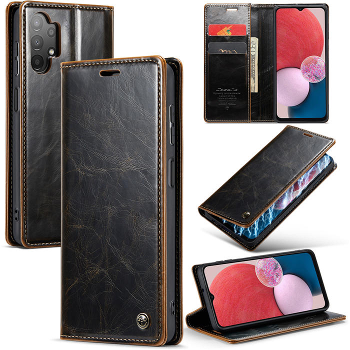 CaseMe Samsung Galaxy A13 Wallet Kickstand Magnetic Case Coffee - Click Image to Close