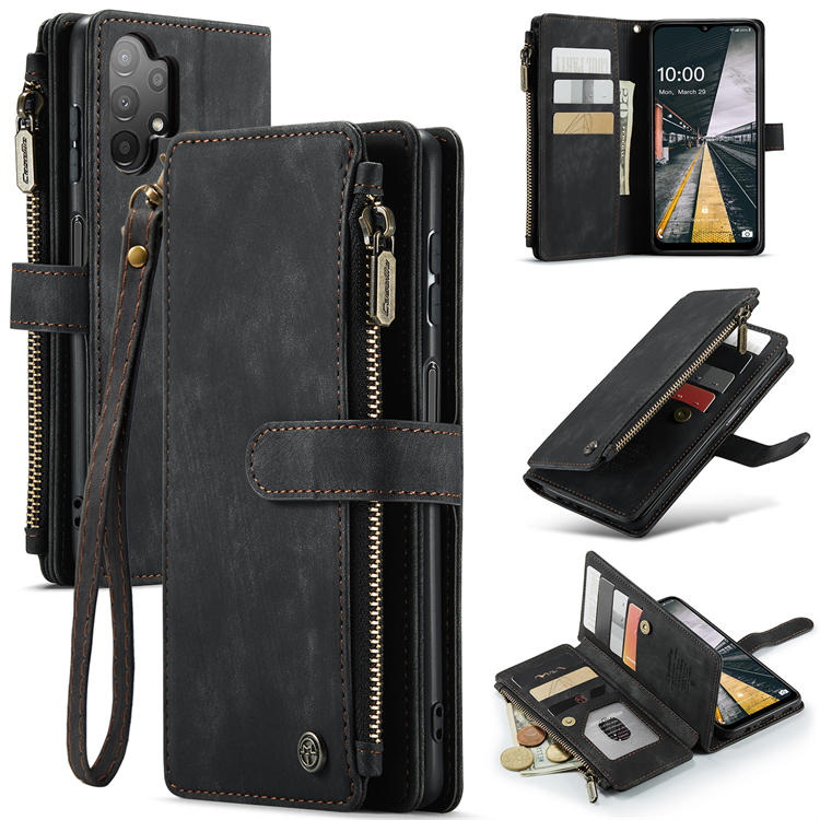 CaseMe Samsung Galaxy A13 5G Wallet Kickstand Case Black - Click Image to Close