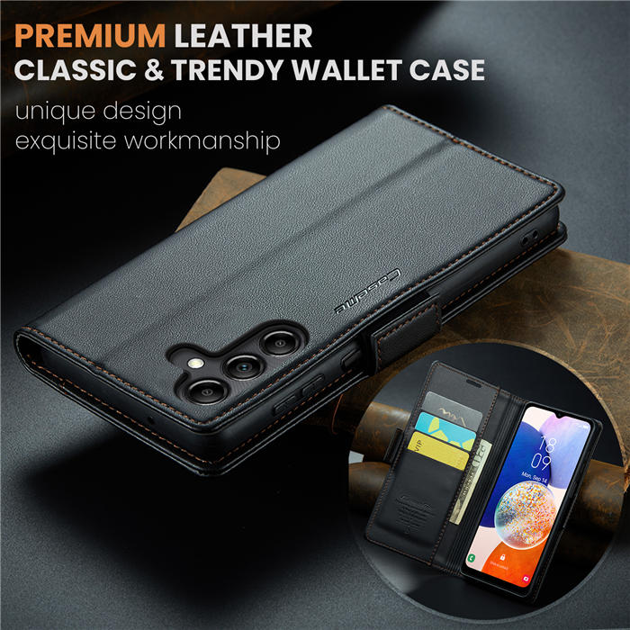 CaseMe Samsung Galaxy A14 Wallet RFID Blocking Magnetic Buckle Case