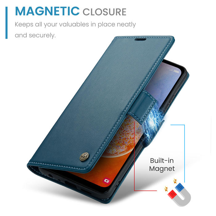 CaseMe Samsung Galaxy A14 Wallet RFID Blocking Magnetic Buckle Case