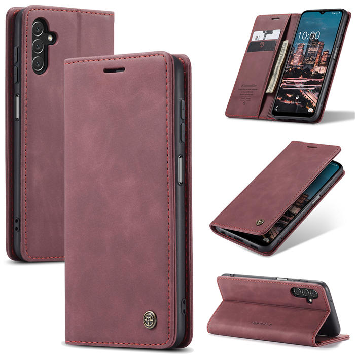 CaseMe Samsung Galaxy A14 5G Wallet Retro Leather Case Red
