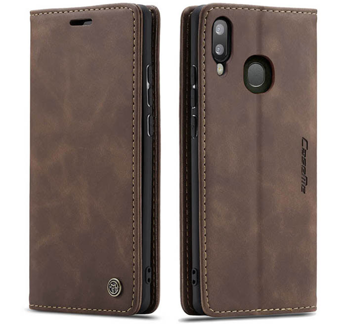 CaseMe Samsung Galaxy A20 Retro Wallet Kickstand Magnetic Flip Leather Case
