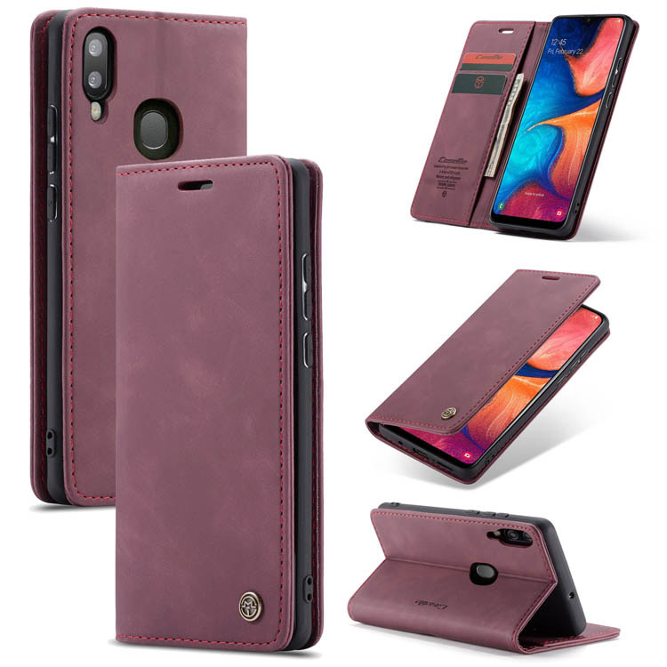 CaseMe Samsung Galaxy A30 Wallet Kickstand Magnetic Case Red - Click Image to Close