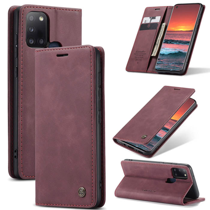 CaseMe Samsung Galaxy A21S Wallet Magnetic Flip Case Red