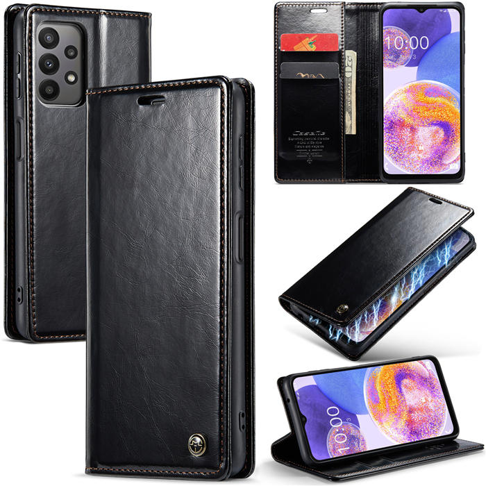 CaseMe Samsung Galaxy A23 Wallet Magnetic Case Black - Click Image to Close