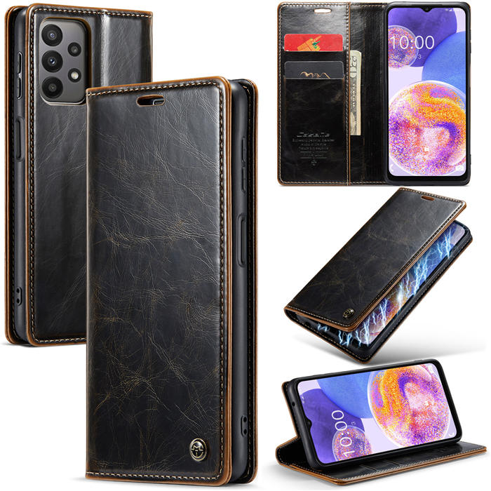 CaseMe Samsung Galaxy A23 Wallet Magnetic Case Coffee - Click Image to Close