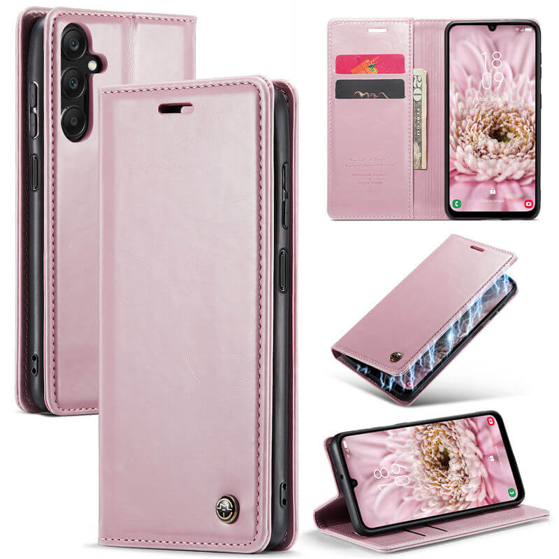 CaseMe Samsung Galaxy A25 Luxury Wallet Magnetic Case Pink