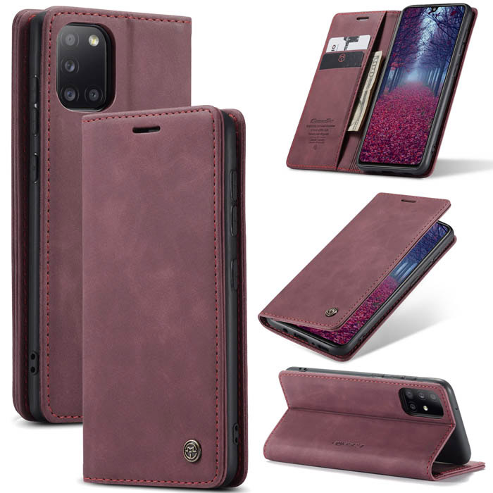 CaseMe Samsung Galaxy A31 Wallet Kickstand Flip Case Red - Click Image to Close