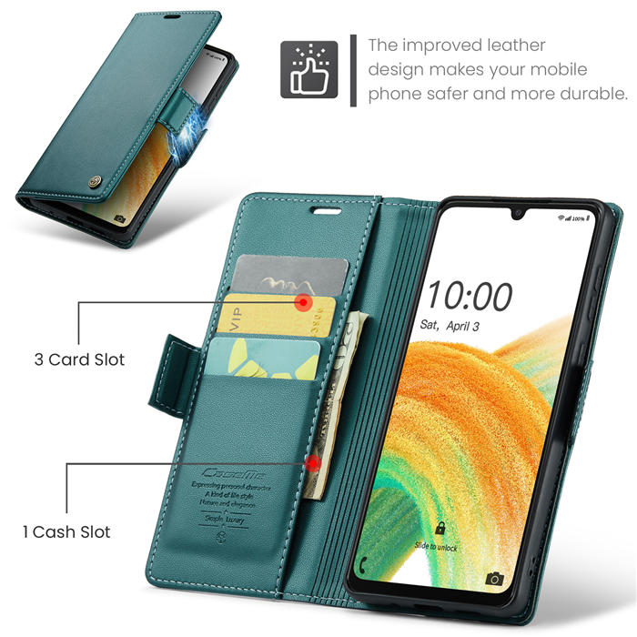 CaseMe Samsung Galaxy A33 5G Wallet RFID Blocking Magnetic Buckle Case