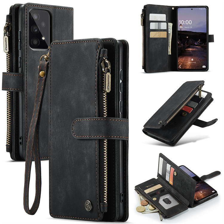 CaseMe Samsung Galaxy A33 5G Wallet Kickstand Case Black - Click Image to Close