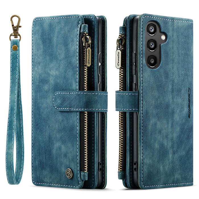 CaseMe Samsung Galaxy A34 5G Wallet kickstand Magnetic Leather Case with Wrist Strap