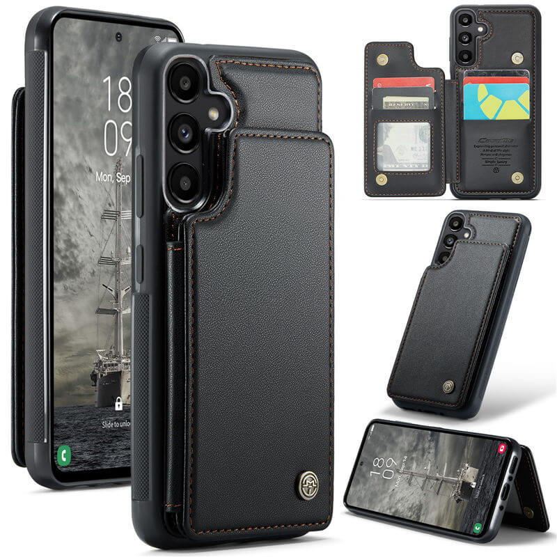 CaseMe Samsung Galaxy A35 RFID Blocking Card Holder Case Black