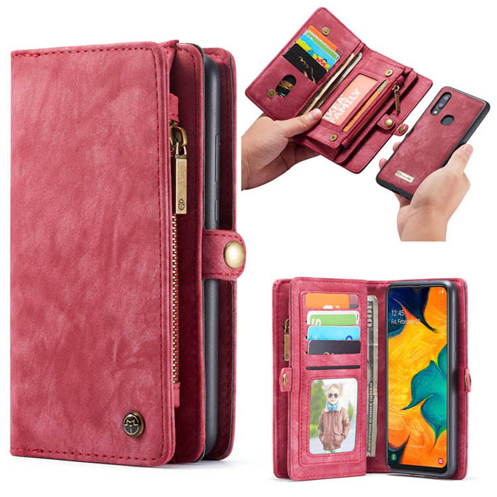 CaseMe Samsung Galaxy A40 Wallet Magnetic Detachable Case Red
