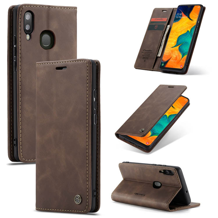 CaseMe Samsung Galaxy A40 Wallet Stand Magnetic Case Coffee