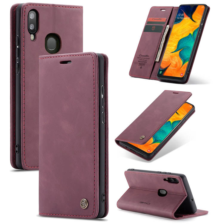 CaseMe Samsung Galaxy A40 Wallet Kickstand Magnetic Case Red - Click Image to Close