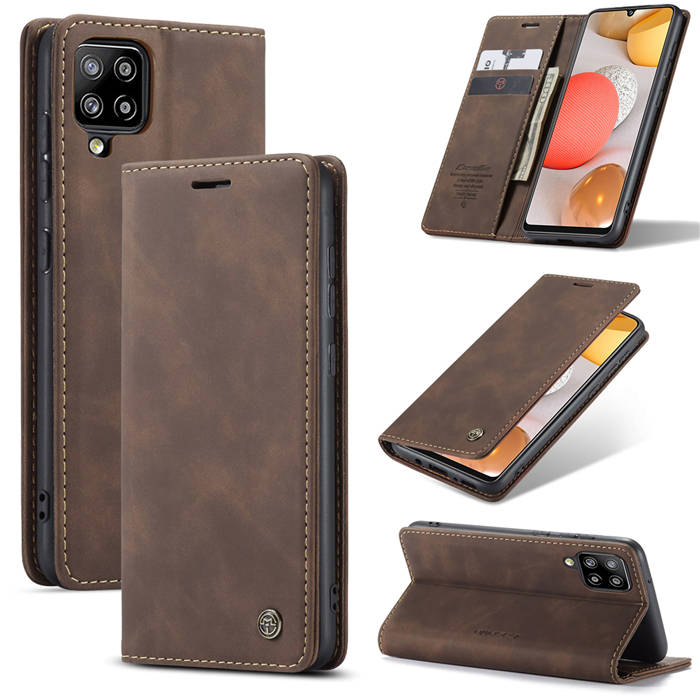 CaseMe Samsung Galaxy A42 5G Wallet Stand Magnetic Case Coffee