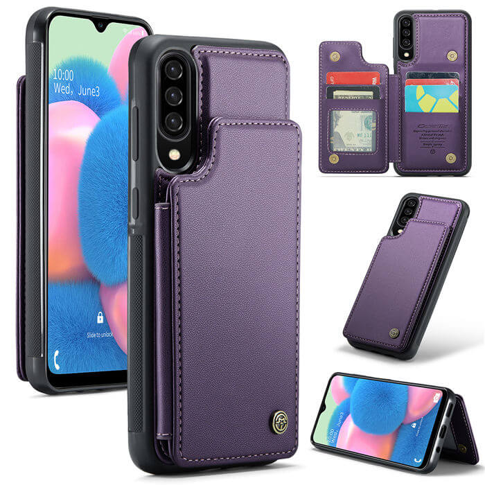 CaseMe Samsung Galaxy A50 RFID Blocking Card Holder Case Purple - Click Image to Close
