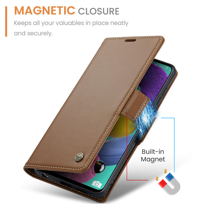 CaseMe Samsung Galaxy A51 4G Wallet RFID Blocking Magnetic Buckle Case