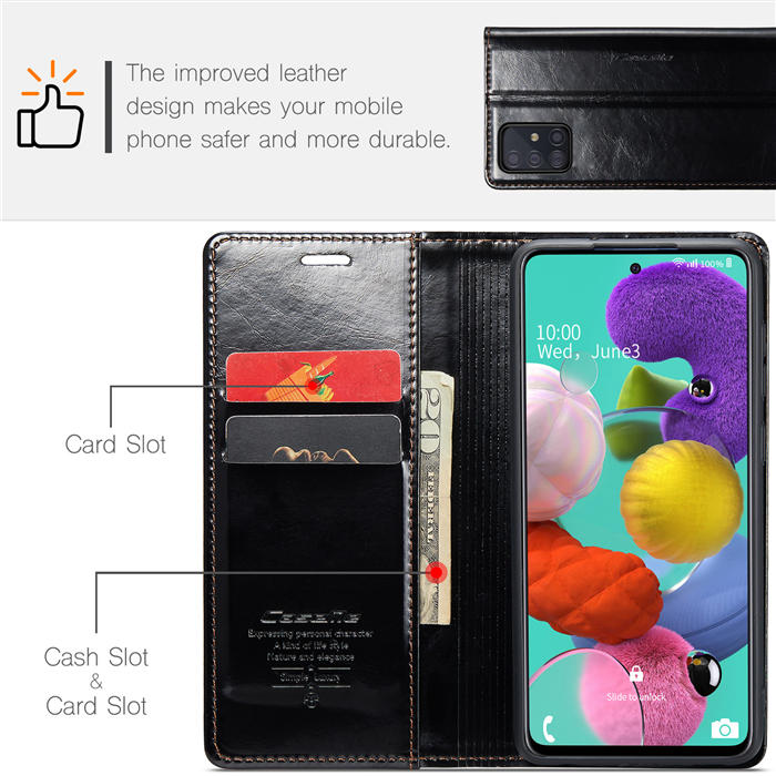 CaseMe Samsung Galaxy A51 4G Wallet Kickstand Magnetic Flip Case