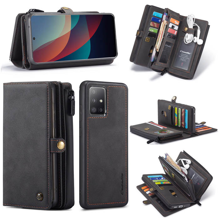 CaseMe Samsung Galaxy A51 Multi-Functional Wallet Case Black