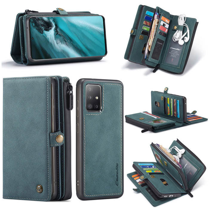 CaseMe Samsung Galaxy A51 Multi-Functional Wallet Case Blue
