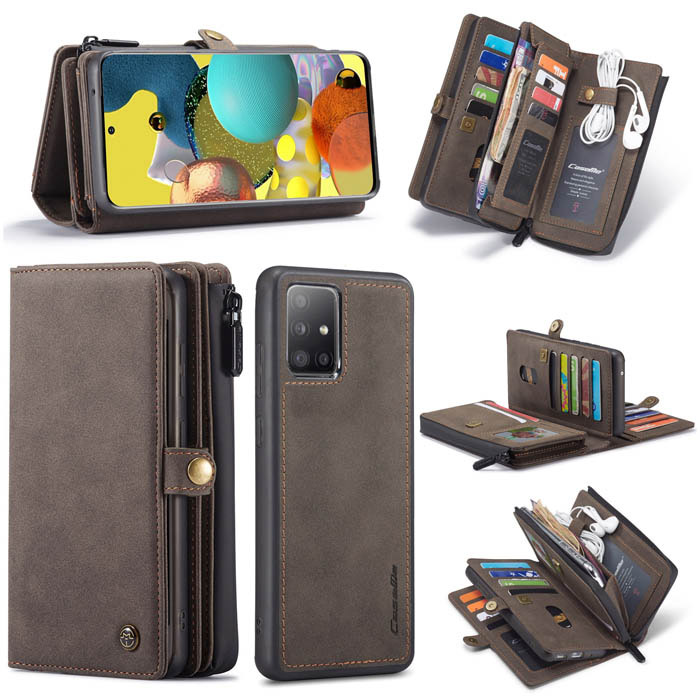 CaseMe Samsung Galaxy A51 Multi-Functional Wallet Case Coffee