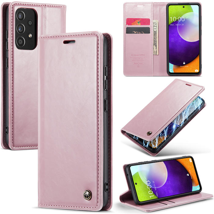 CaseMe Samsung Galaxy A52 Wallet Magnetic Case Pink - Click Image to Close