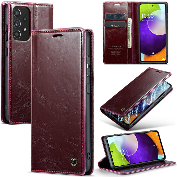 CaseMe Samsung Galaxy A52 Wallet Magnetic Case Red - Click Image to Close