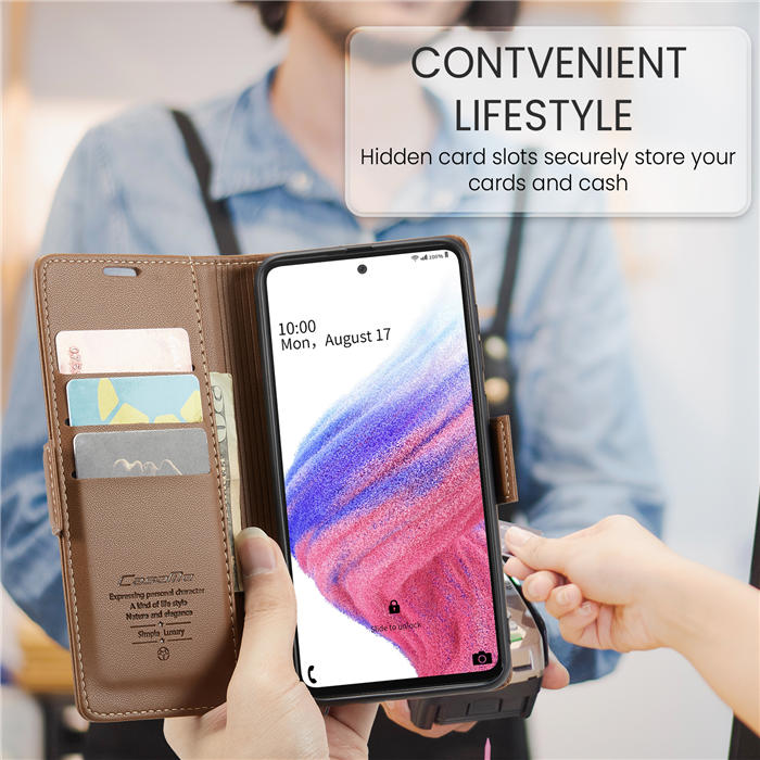CaseMe Samsung Galaxy A53 5G Wallet RFID Blocking Magnetic Buckle Case