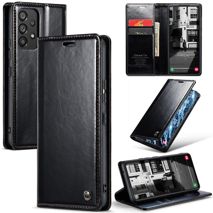 CaseMe Samsung Galaxy A53 5G Wallet Magnetic Case Black - Click Image to Close