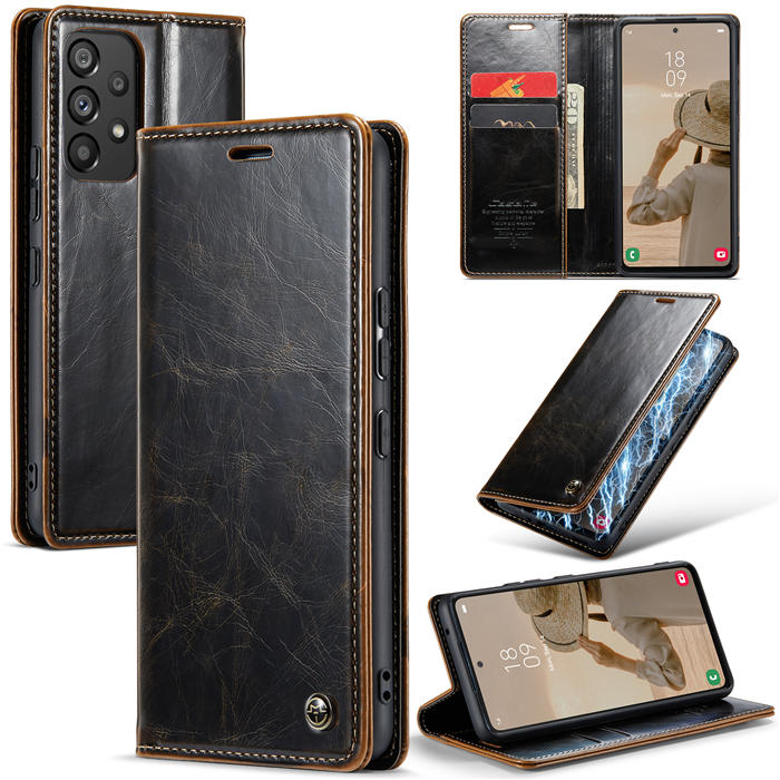 CaseMe Samsung Galaxy A53 5G Wallet Magnetic Case Coffee - Click Image to Close