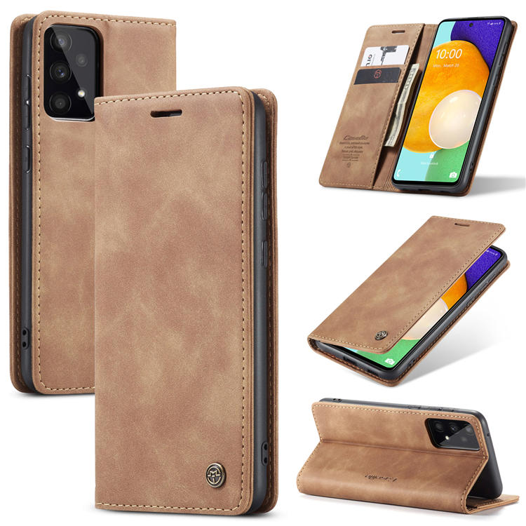 CaseMe Samsung Galaxy A53 5G Wallet Magnetic Case Brown - Click Image to Close