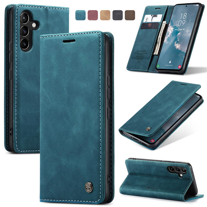 CaseMe Samsung Galaxy A54 Wallet Retro Leather Case Blue