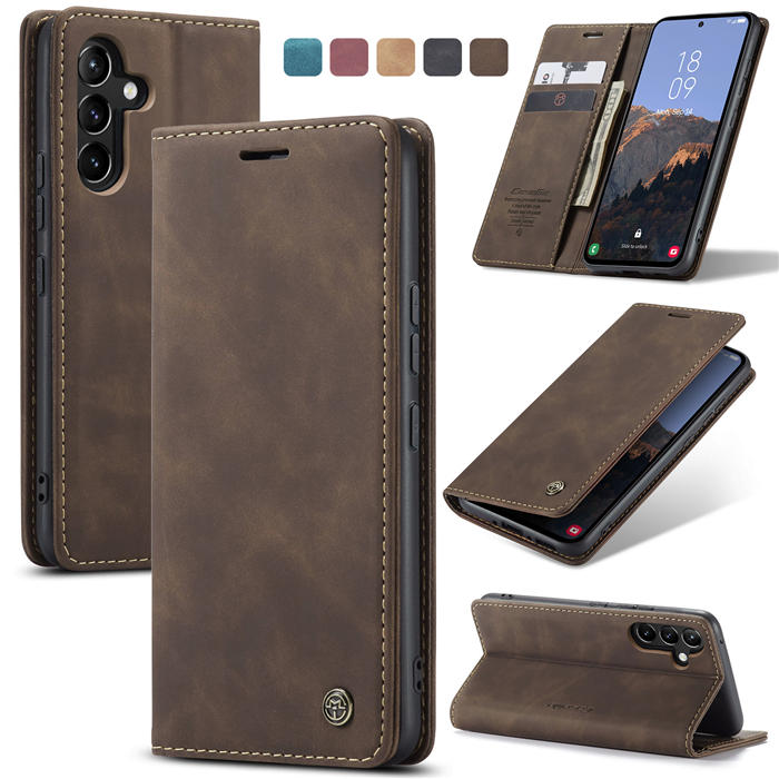 CaseMe Samsung Galaxy A54 Wallet Retro Leather Case Coffee