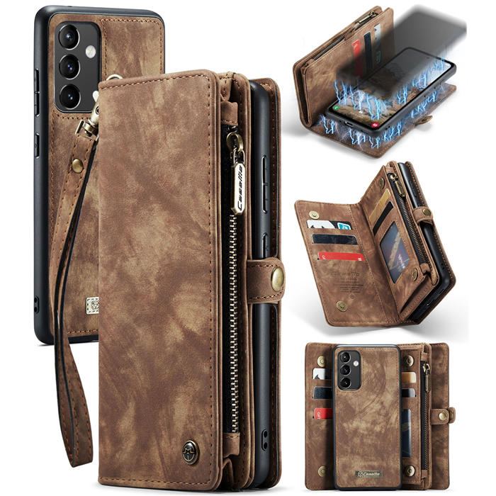 CaseMe Samsung Galaxy A54 5G Wallet Case with Wrist Strap Coffee - Click Image to Close