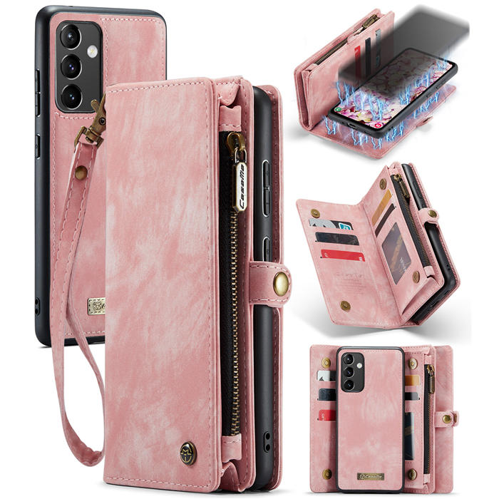 CaseMe Samsung Galaxy A54 5G Wallet Case with Wrist Strap Pink