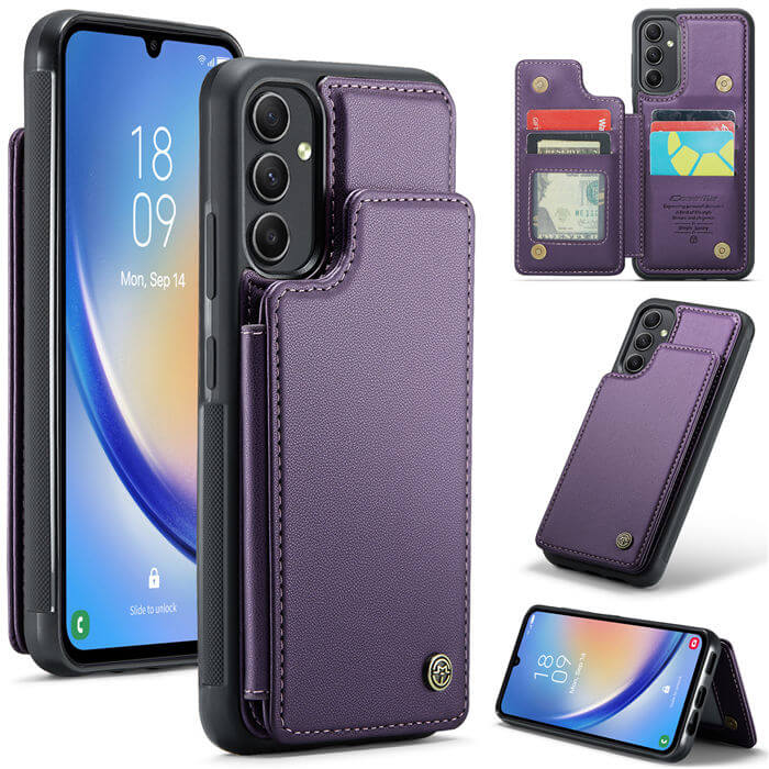 CaseMe Samsung Galaxy A54 RFID Blocking Card Holder Case Purple