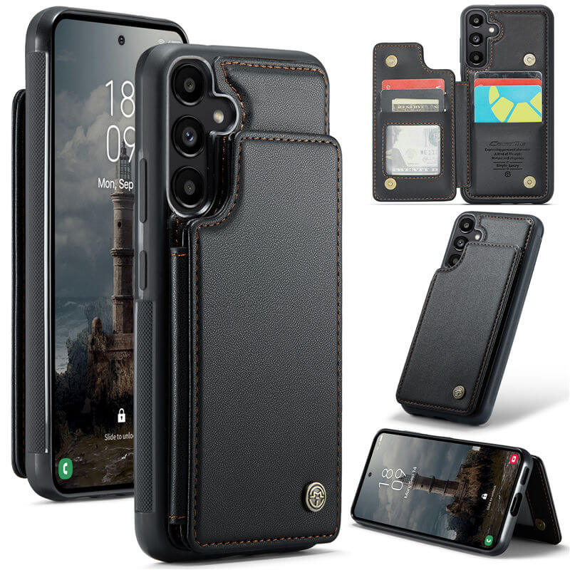 CaseMe Samsung Galaxy A55 RFID Blocking Card Holder Case Black - Click Image to Close