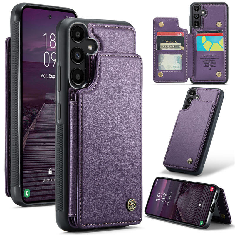 CaseMe Samsung Galaxy A55 RFID Blocking Card Holder Case Purple