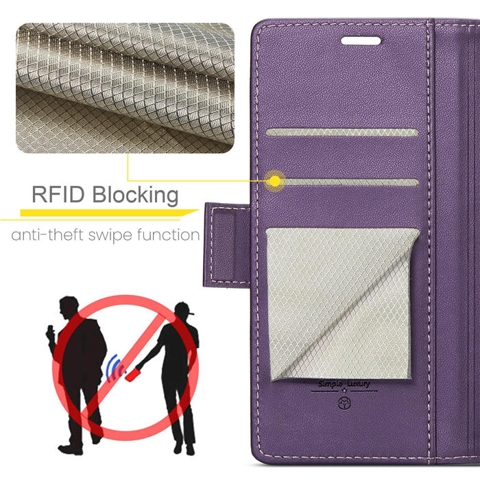 CaseMe Samsung Galaxy A70 Wallet RFID Blocking Magnetic Buckle Case