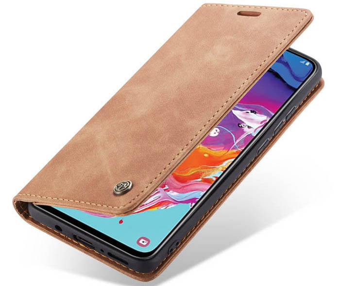 CaseMe Samsung Galaxy A70 Retro Wallet Kickstand Magnetic Flip Leather Case